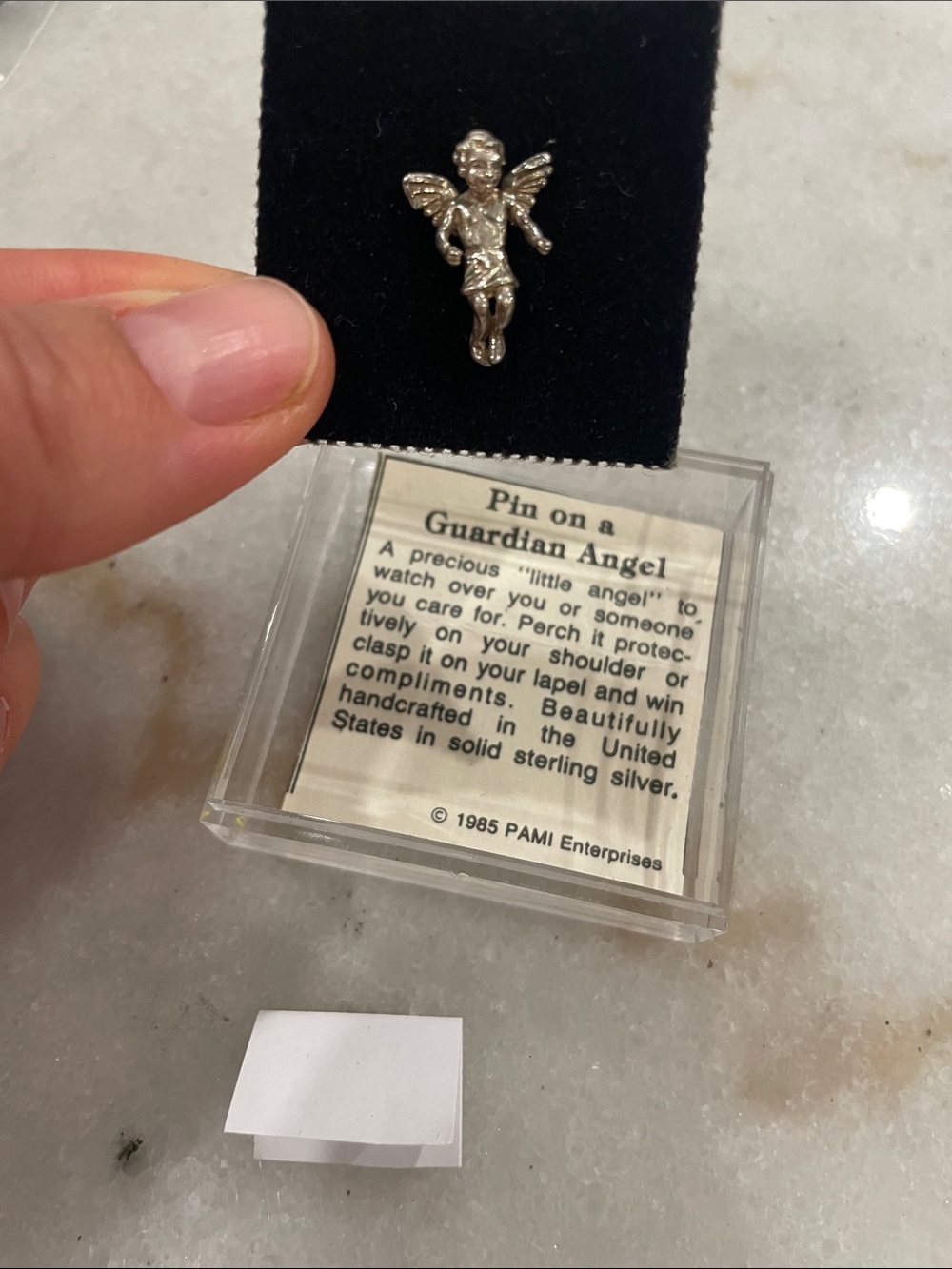 PAMI Sterling Silver Guardian Angel Pin - Silver